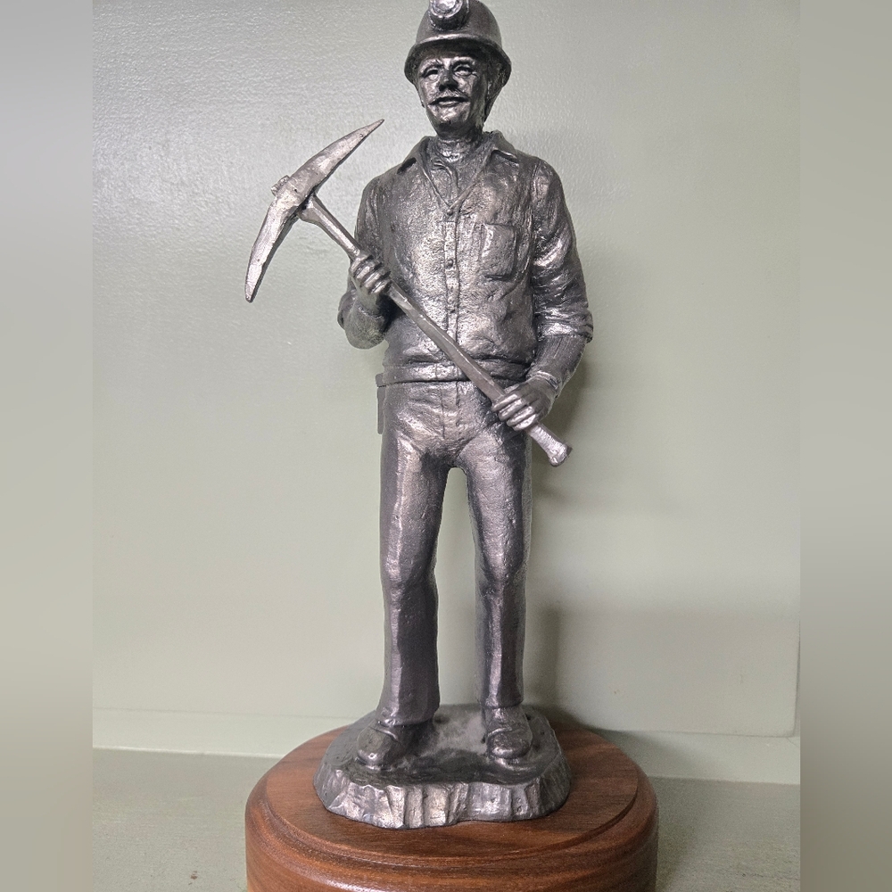 Michael A. Ricker Pewter Sculpture 1st Casting Signed 1983 Coal Miner Profession